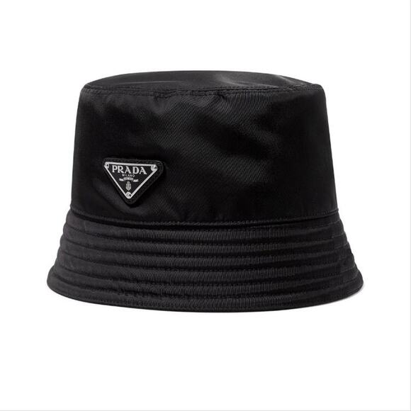 Prada Accessories - PRADA logo nylon shell bucket hat Small